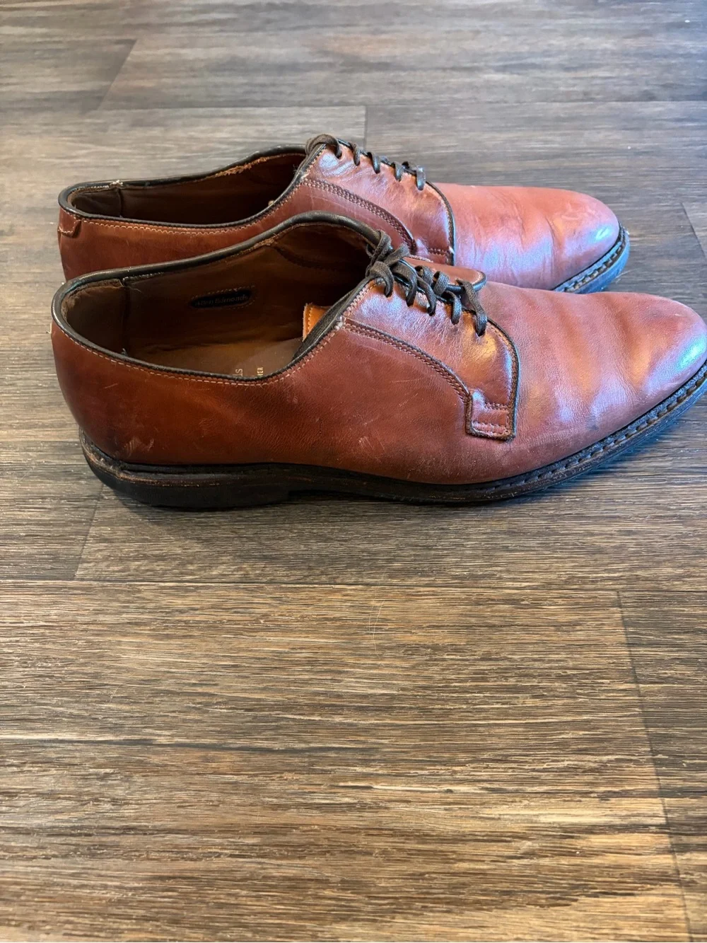Men’s Allen Edmonds Brown Leather Badlands Dress Old Money Oxford Shoes Size 10D